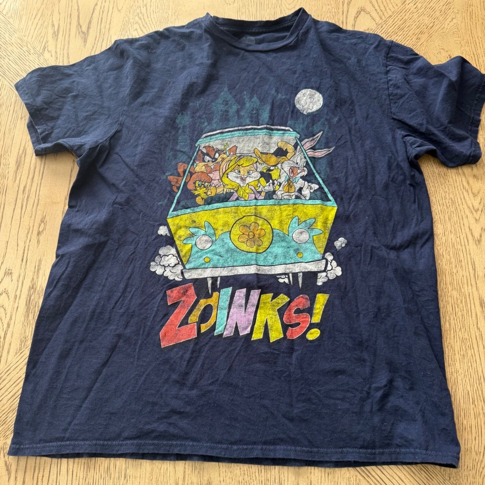 Warner Bros Men's Large Zoinks Looney‎ Tunes Scooby Doo Collab Tee